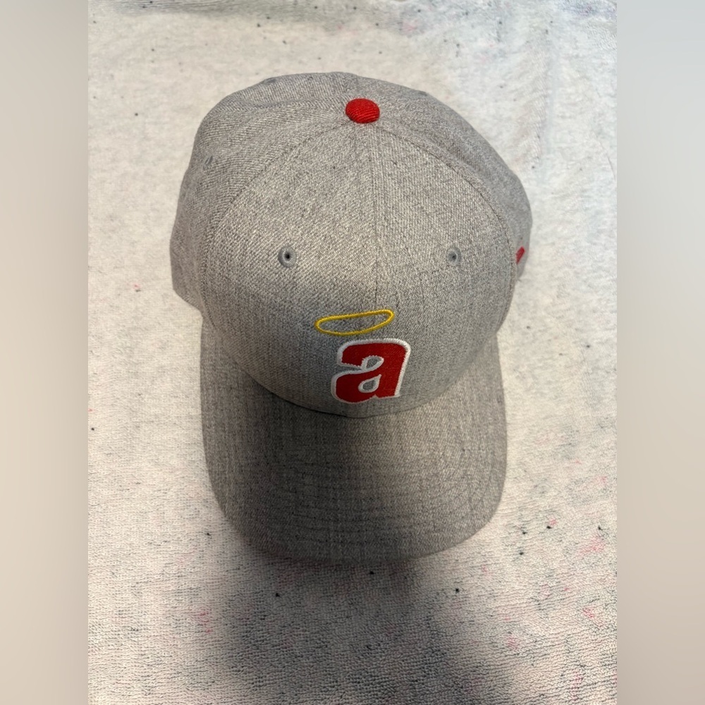 Angels Gray Baseball Cap with Red and Yellow Logo